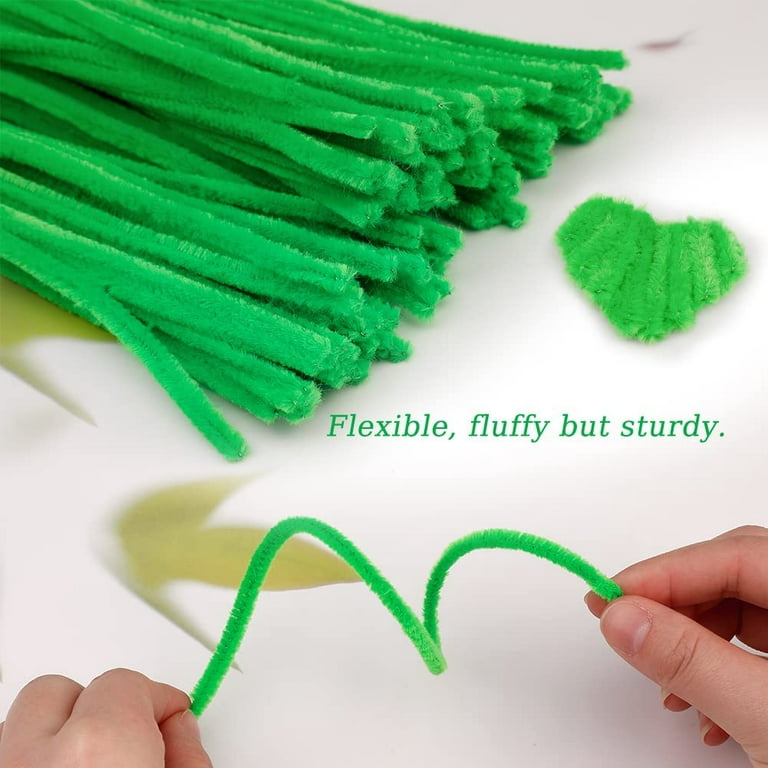 100 Pcs Christmas Pipe Cleaners, Green Craft Pipe Cleaners
