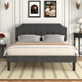 thumbnail image 2 of VECELO Full Upholstered Platform Bed Frame with Height Adjustable Headboard, Tufted Button Bed, No Box Spring Needed, Dark Gray, 2 of 9