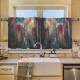 thumbnail image 2 of Yayeee Kitchen Curtains Tier Set of 2 Light Filtering 57"x24" Over Sink Window Panels, Psychedelic Forest, 2 of 7