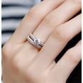 thumbnail image 3 of Bluebell Jewels 2CT Round Cut CZ Bridal Set Wedding Ring 14K White Gold Plated, 3 of 6