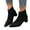 Black, variant on Womens Suede V Cut Ankle Boots Classic Pointed Toe Mid Block Heel Fall Booties Vintage Comfortable Dress Shoes Black Size 6