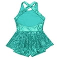 thumbnail image 4 of Aiihoo Kids Girls Gymnastic Ballet Leotard Sleeveless Sparkly Sequins Dress Modern Dance Jazz Dancewear Lake Green 6, 4 of 5
