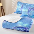 thumbnail image 4 of spefrowx Glitter Crystal Dolphin Print Quilt King for Girls, Dreamy Ocean Animal King Coverlet Set, 3-Piece, 4 of 7