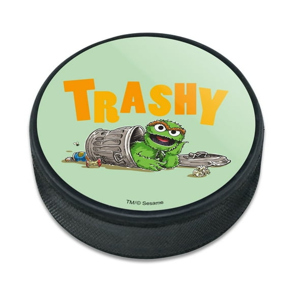 Sesame Street Trashy Oscar the Grouch Ice Hockey Puck