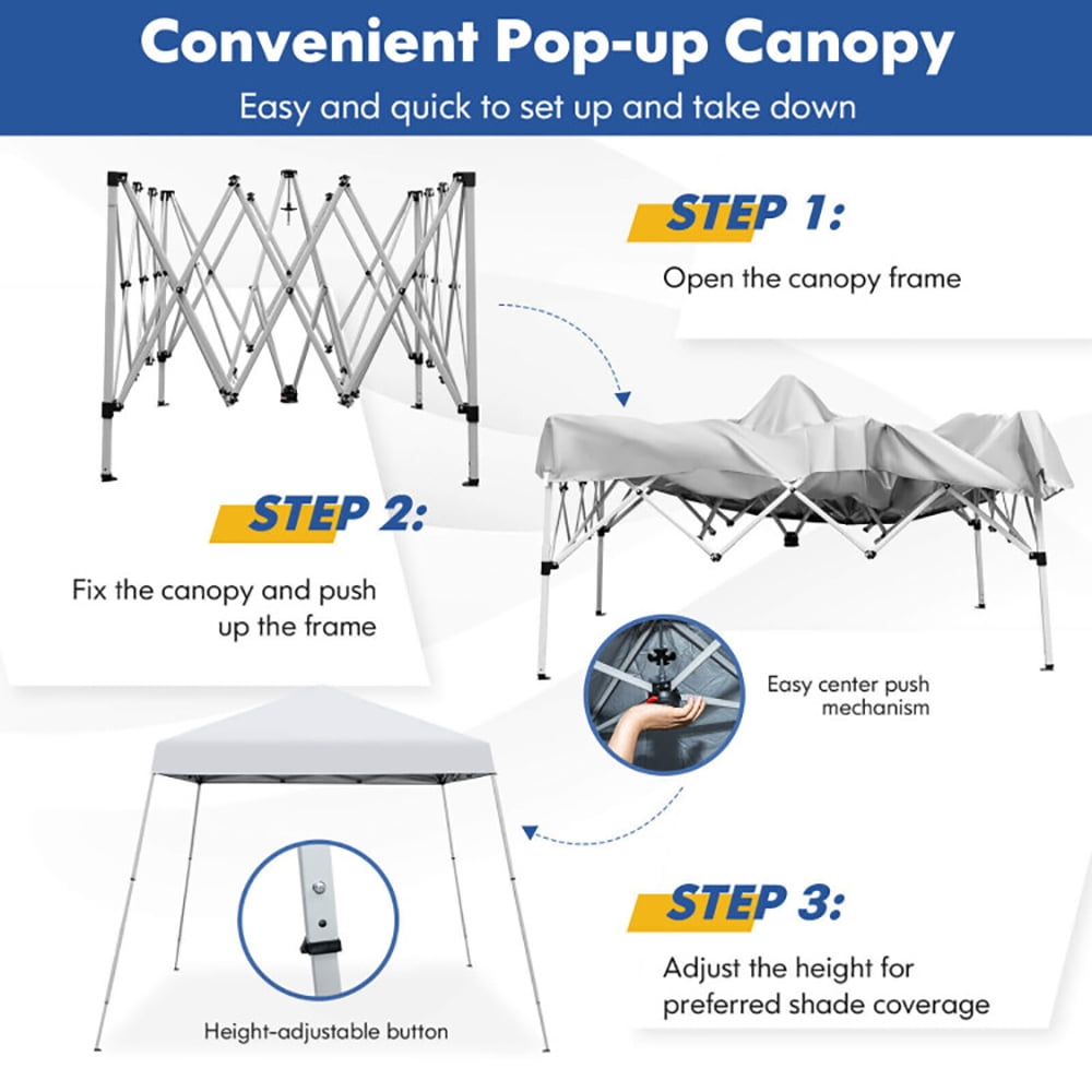 Aimee Lii 10 x 10 Feet Outdoor Instant Pop-up Canopy with Carrying Bag, Backyard Canopy Gazebo for Party Camping BBQ Events, White Aimee Lii 10 x 10 Feet Outdoor Instant Pop-up Canopy with Carrying Bag, Backyard Canopy Gazebo for Party Camping BBQ Events, White
