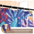 thumbnail image 4 of 4 Piece Shower Curtain Sets with Non-Slip Rug, Toilet Lid Cover, Bath Mat and 12 Hooks, Flower Shower Curtain Durable Waterproof Bath Curtain, 4 of 8