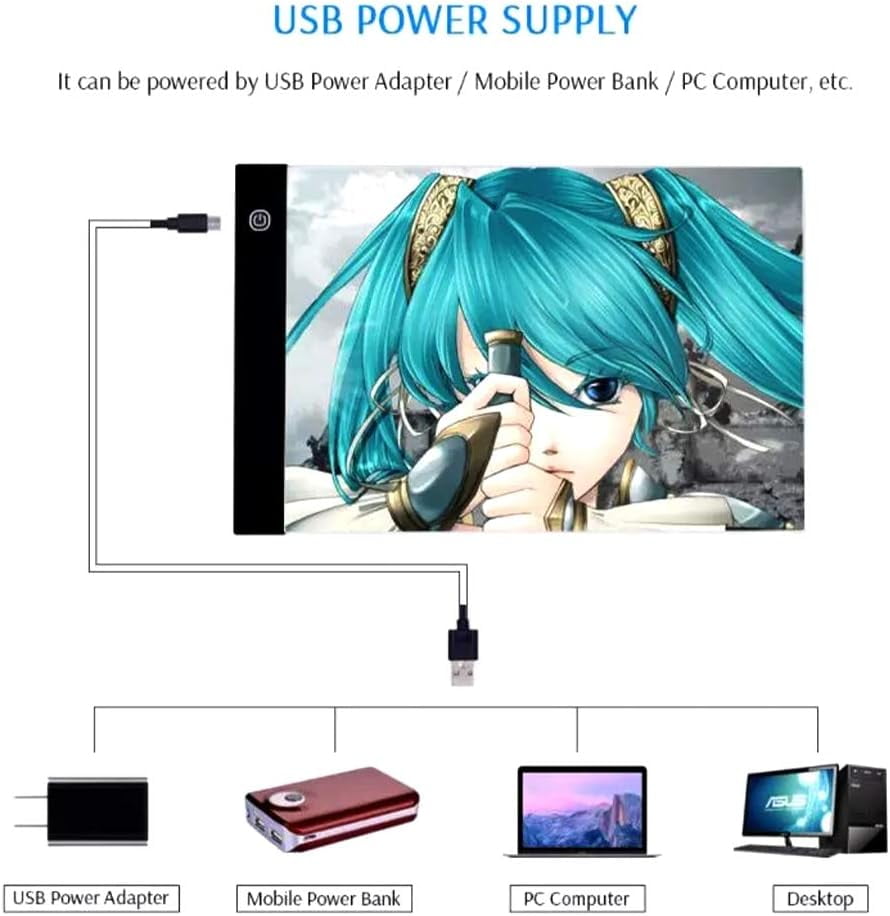 SONGAUN Light Box Drawing A4 LED Light Pad, Ultra-Thin Adjustable Brightness Light Box, Rechargeable Light Up Tracing Pad, Light Pad for Diamond Painting Sketching Stencilling Designing X-ray Viewing