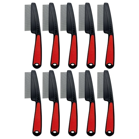 Flea Comb Fine Stainless Steel Teeth PP TRP Material Gentle Grooming Lice Removal for Dogs Cats Small Pets All Coat Types