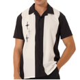 thumbnail image 1 of Men Short Sleeve Casual Shirt Fashion Loose Button Down Lapel Print Tops Vacation Business Nightclub Party Clothing StreetwearM Gong Bohan LED, 1 of 2
