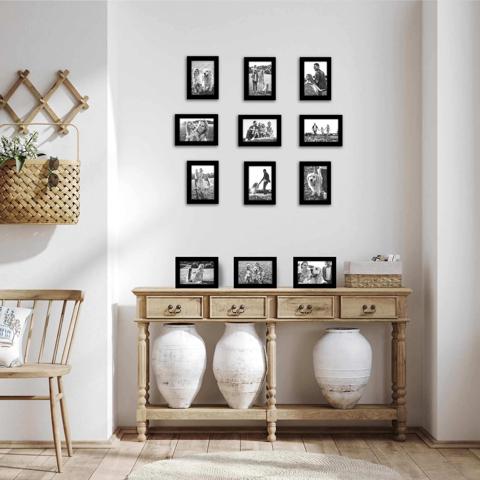 Americanflat 4x6 Picture Frame with Polished Plexiglass 12 Pack Signature Collection Frames Photo - Black
