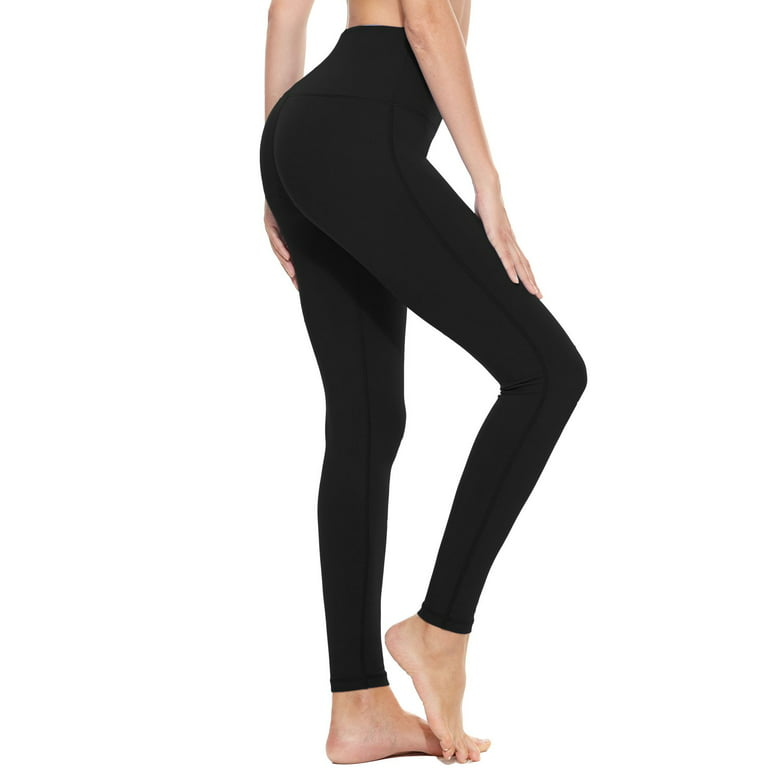 Baleaf Women's Yoga Leggings High Waisted Tummy Control Pants Non  See-Through Fabric Black Size M 