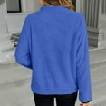 thumbnail image 4 of Blue Womens Sweaters Womens Fleece Jumper Jacket Hoodies Pullover Fleece Sweatshirts Casual Top Fuzzy 1/4 Zip Up Long Sleeve Stand Collar Cozy Coat Tops with Pockets Fall Outfits for Women 2025, 4 of 6