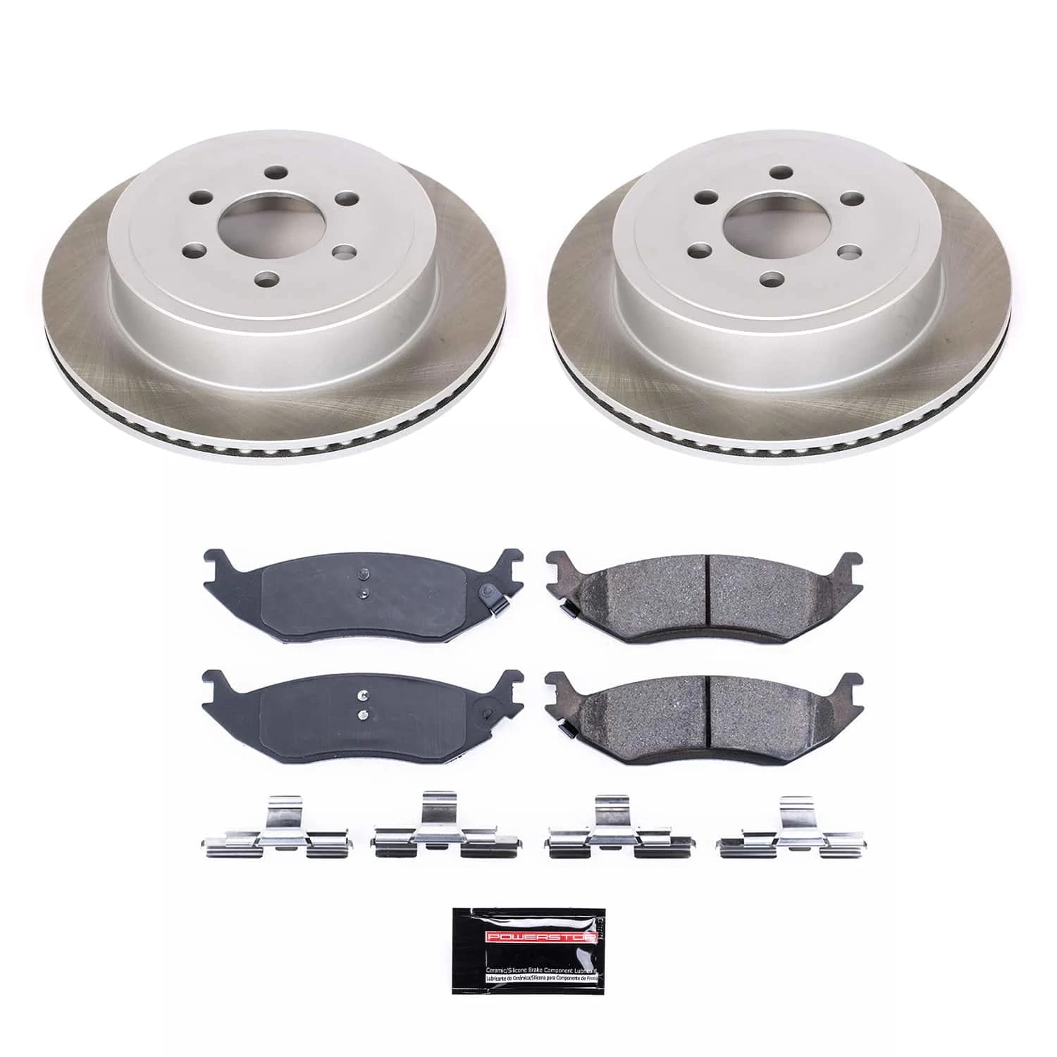 PowerStop Rear Semi-Coated Rotor and Low-Dust Ceramic Brake Pad Kit SC5270