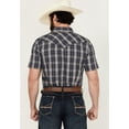 thumbnail image 4 of Gibson Trading Co Men's Chain Link Plaid Print Short Sleeve Snap Western Shirt Navy Medium, 4 of 4