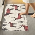 thumbnail image 2 of Yayeee Bath Rug for Bathroom Floor Non Slip Contour Fluffy Soft Absorbent Mat, 20"x24", Plaid Deer, 2 of 7