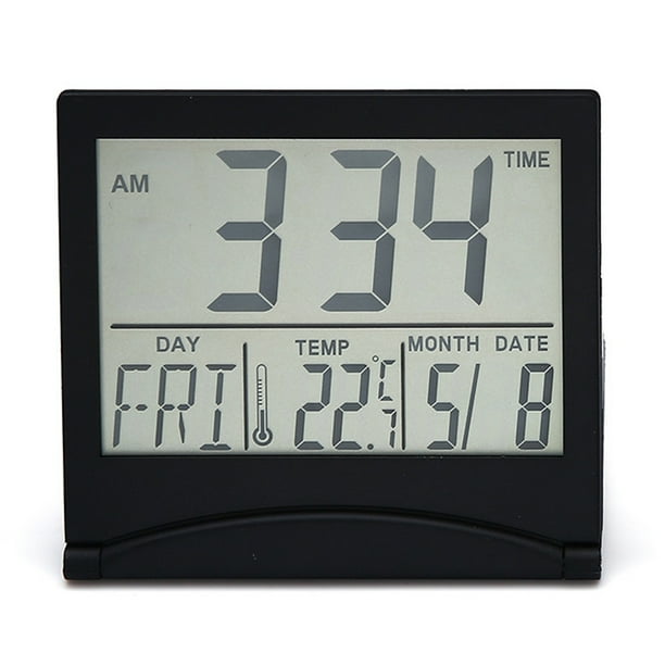 Digital Travel Alarm Clock Foldable Calendar Temperature LCD Clock