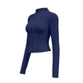 thumbnail image 6 of Dwellite Women's Cropped Lightweight Stretchy Running Track Jackets Zip Up Long Sleeve Quick Dry Athletic Yoga Tops with Thumb Holes 2026 Blue 3XL, 6 of 7