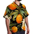 thumbnail image 2 of Tangerine Men's Button Down Spread Collar Casual Printed Short Sleeve Summer Beach Unisex Shirts, 2 of 6