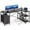 Black, variant on 47 Inch L Shaped Office Desk with Power Outlets, Computer Desk with Drawers, Corner Desk for Home Office