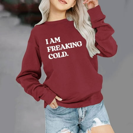 

Ovbmpzd Girls Plus Size Clothes 1-12 Years Clearance Long Sleeve Funny Letter Print Shirts Fall Casual Sweatshirts