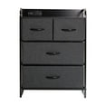 thumbnail image 6 of Emma + Oliver Nightstand with 4 Charcoal Fabric Drawers, Charging Station with 2 USB Ports/Power Outlet, Black Engineered Wood Top, Wood Handles, Metal Frame, 6 of 12