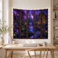 thumbnail image 5 of Moonlit Forest Window With Purple Waterfall, Mystical Fantasy Style for Nature Lovers, Enchanted Forest Decor, Housewarming Gift Tapestry Wall Hanging for Bedroom and Dorm, 5 of 7