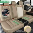thumbnail image 3 of DIKSOAKR Car Seat Covers Fit for Toyota Prius 2001-2015: 2 Row 5 Seats Full Set Faux Leather Seat Covers Waterproof Automotive Seat Cushion Protector(5 Seats,Beige), 3 of 9