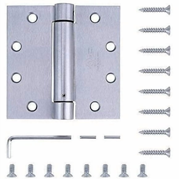 Stylever 2 Pack - 4.5" Stainless Steel Self Closing Reversible Door Hinge - Heavy Duty Commercial Spring Door Hinge - UL Listed with Complete Installation Hardware