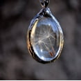 thumbnail image 4 of Nvzi Wish Necklace Dandelion Seed Pendant Necklace for Women Handmade Keepsake Jewelry（Black）, 4 of 5