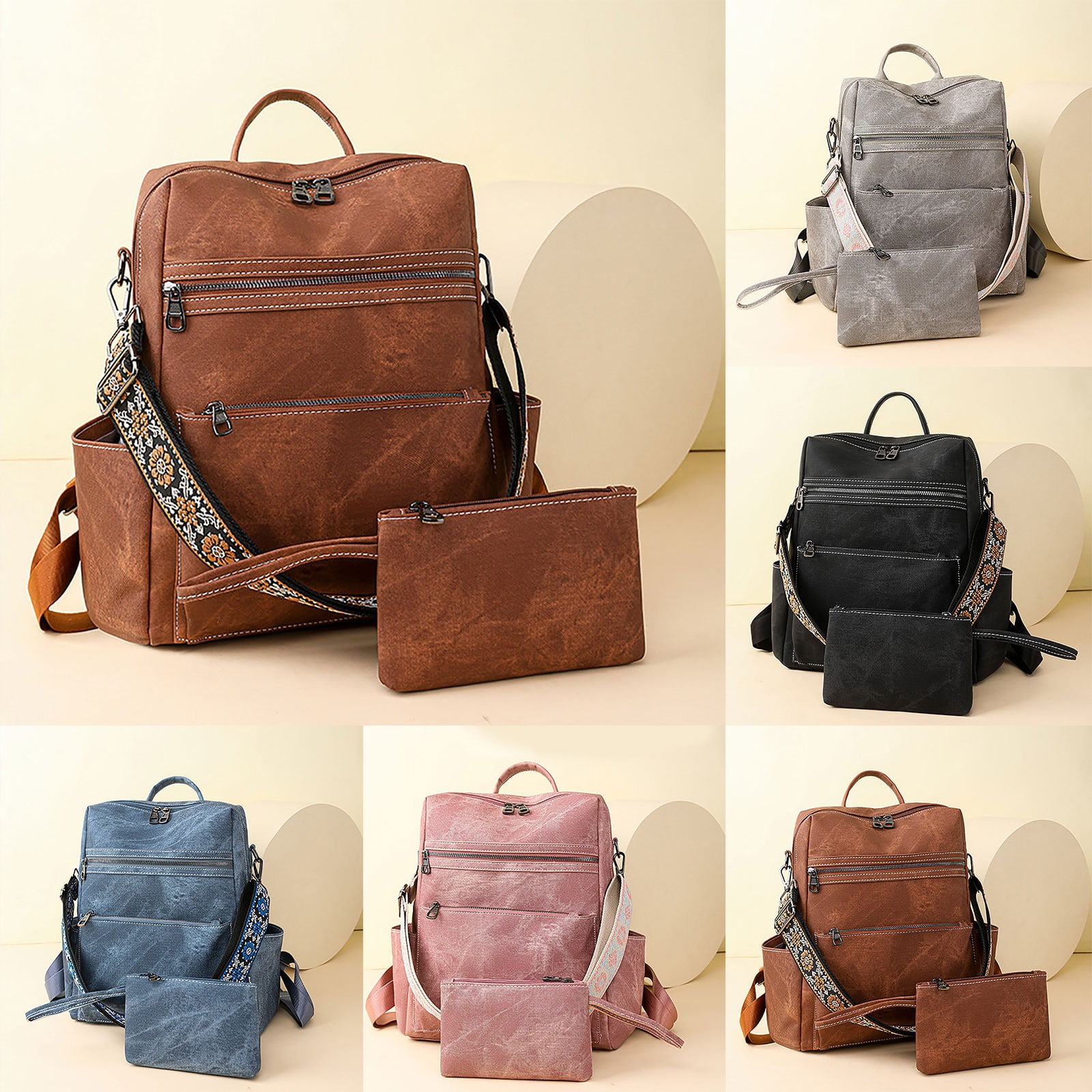 Modisza Backpack Purse for Women Fashion Leather Travel Shoulder Bag Top Handle Satchel Schoolbag
