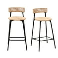 thumbnail image 6 of Set of 2 Counter Stools, Handwoven Paper Rope Bar Stools Boho Round Dining Pub Chairs for Kitchen (Honey), 6 of 12