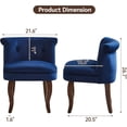 thumbnail image 2 of Velvet Vanity Chair with Back, Tufted Upholstered Vanity Stool with Solid Wood Legs, Mid Century Small Makeup Chair for Vanity, Accent Chair for Bedroom, Living Room, Navy, 2 of 6