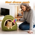 thumbnail image 3 of Cat Dog Cave Bed, 2026 New Winter Cave for Dog and Cat, Warm Plush Covered Cat House with Removable Cushion, Soft Sleeping Bed for Indoor Cats (Green, Medium), 3 of 8