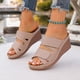 thumbnail image 4 of Mujeres Zapatillas de Verano Moda Casual Color Sólido Boca de Peces Zapatillas de Cuña de Fondo Grueso, 4 of 9
