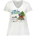 thumbnail image 3 of Inktastic I Want a Hippopotamus for Christmas Women's Plus Size V-Neck T-Shirt, 3 of 5