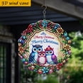 thumbnail image 3 of HELLOYOUNG 10 Inch 3D Wind Spinner Wind Chime, Colorful Owl Christmas Wreath 360° Rotating, Outdoor Garden Decor Holiday Gift for All Season Easy Install, 3 of 8