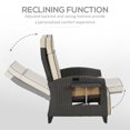 thumbnail image 4 of Outsunny Fauteuil Inclinable d'Extérieur avec Dossier Réglable, Coussin, Kaki, 4 of 10