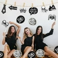 thumbnail image 3 of Rip Single Life Decorations, Gothic Hen Party Decorations - Gothic Photo Booth Props, Rip Single Life Balloons Banner, Black Foil Curtain, Goth Tomb Skull Print Balloons for Gothic Bachelorette Party, 3 of 5