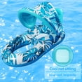 thumbnail image 3 of Blue Leaf - Patterned Inflatable Pool Float with Canopy – 2 - in - 1 Lounge Chair & Shade, Summer Water Fun, 3 of 7