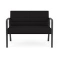thumbnail image 2 of Waterfall Reception Waiting Room Healthcare Loveseat / Charcoal Steel / Black, 2 of 5