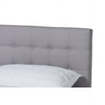 thumbnail image 4 of Baxton Studio Devan Mid-Century Engineered Wood Tufted Platform Bed, Full, Light Grey/Walnut, 4 of 6