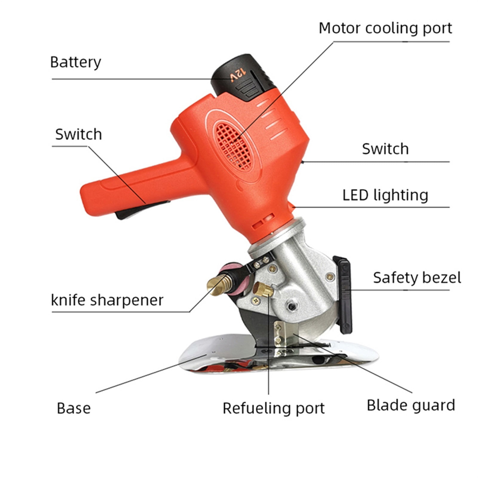 Electric Scissors Shears Cloth Cutter Electric Fabric Cutting Machine Leather Cutting Tools Cordless Sewing Shear for Clothes - Multi-Animal Use