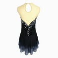 thumbnail image 2 of LIUHUO Custom Spandex Black Gradient Sleeveless Figure Skating Dress Girls Ladies embellished with diamonds, 2 of 8