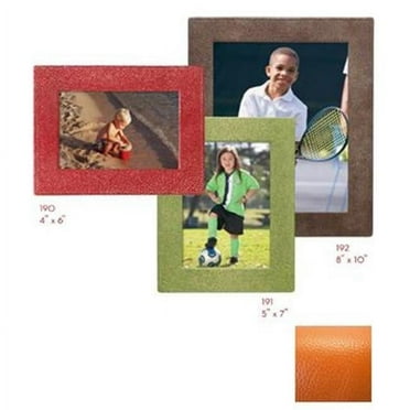 Raika RO 191 ORANGE 5in. x 7in. Square Edge Leather Frames - Orange