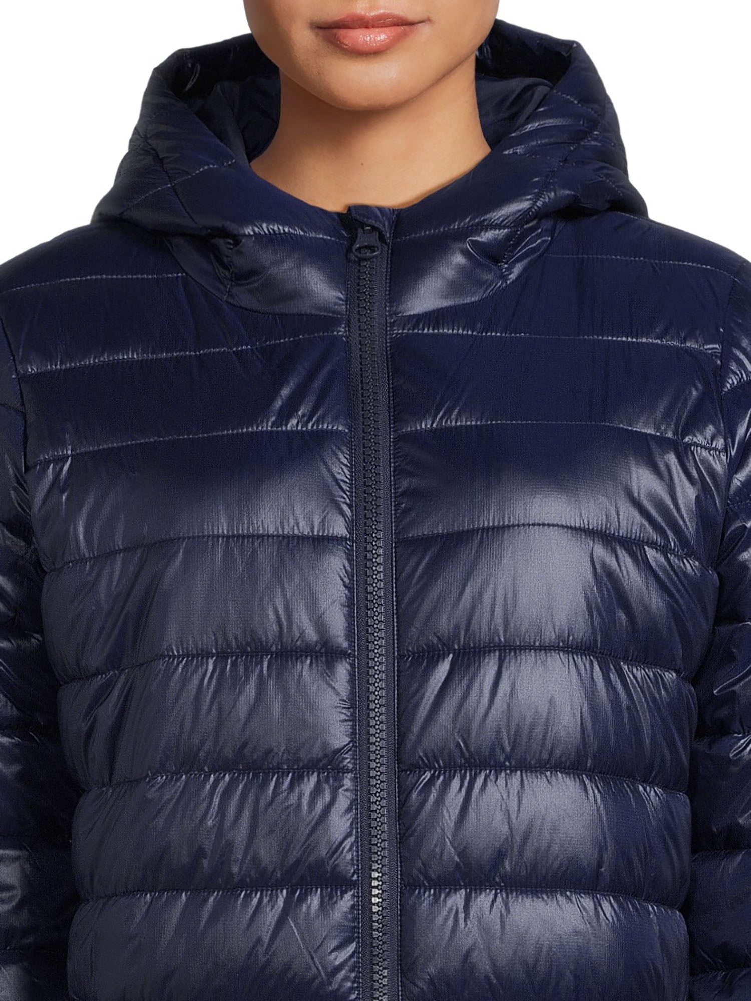 Swiss Tech Women's Hooded Mid Length Puffer Jacket Sizes XS-3X