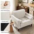thumbnail image 3 of Set of 2 Chenille Accent Chairs, Modern Upholstered Armchair with Pillows for Living Room, Reading Room, Beige, 3 of 6