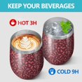 thumbnail image 4 of Leopard Print 12oz Stainless Steel Insulated Wine Tumbler with Lid and Straw – Double Wall Vacuum Mug for Hot & Cold Drinks, 304 Steel Interior, Sweat-Free Design, 4 of 5