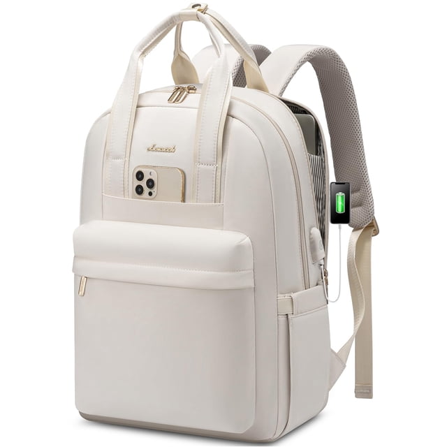 Mochila para portátil LOVEVOOK para mujer de 15.6 pulgadas con puerto USB a prueba de agua