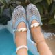 thumbnail image 5 of Zapatos de Mujer Casual Dressy con Hebilla de Metal Y Red de Pescado Superior, Zapatos Planos Transpirables para Primavera Verano, Pisos de Mujer Dressy, 5 of 8