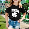thumbnail image 2 of Boys Girls St Patricks Day Shirt Toddler Kids Irish Shamrock Clover T-Shirt Short Sleeve Tee Top 1-13 Yearsï¼Black,100), 2 of 4
